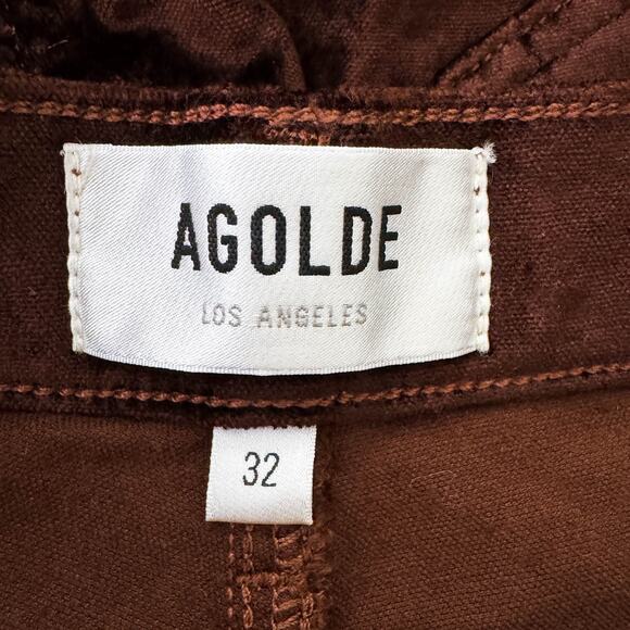 Agolde Nico High Rise Slim Bootcut Velvet Pants Brown Whimsigoth Grunge 32 NWT - Picture 11 of 13